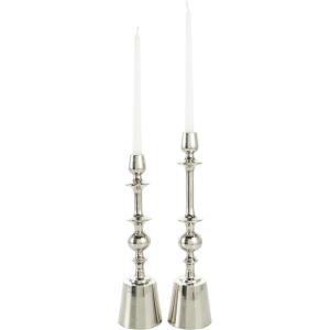 image:imageDeco 79 Aluminum Metal Decorative Candle Holder Candle Stand Set of 2 Candlestick Holder 15 14H SilverSilver