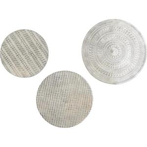 image:imageDeco 79 Aluminum Plate Wall Decor with Textured Pattern 18 x 3 x 18 Silver11L x 109W