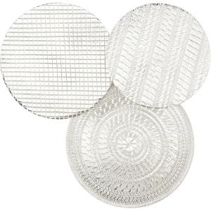 image:imageDeco 79 Aluminum Plate Wall Decor with Textured Pattern 18 x 3 x 18 Silver18L x 3W