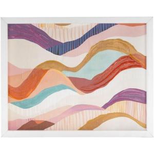 image:imageDeco 79 Canvas Abstract Decorative Framed Wall Art Wavy Canvas Wall Art with White Frame Art 11 x 1 x 14 Multi Colored