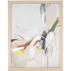 image:imageDeco 79 Canvas Abstract Framed Wall Art with Light Brown Frame 14 x 1 x 11 Multi Colored