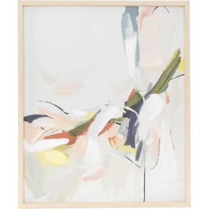 image:imageDeco 79 Canvas Abstract Framed Wall Art with Light Brown Frame 24 x 1 x 20 Multi Colored