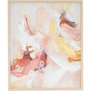 image:imageDeco 79 Canvas Abstract Framed Wall Art with Light Brown Frame 24 x 1 x 20 Pink