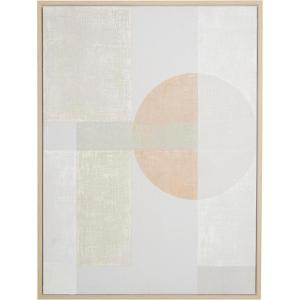 image:imageDeco 79 Canvas Geometric Mid Century Modern Shape Framed Wall Art with Pink and Sage Accents 355 x 15 x 473 Cream