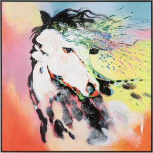 image:imageDeco 79 Canvas Horse Living Room Framed Wall Art Abstract Paint Splatter Canvas Wall Art with Black Frame Wall Art 32 x 2 x 32 Multi ColoredMulti Colored