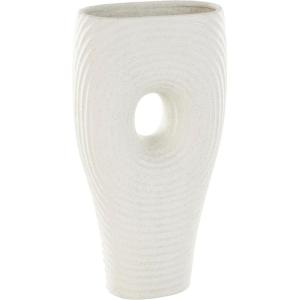 image:imageDeco 79 Ceramic Abstract Dual Opening UShaped Vase with Glossy Speckled Texture 11 x 4 x 15 WhiteWhite