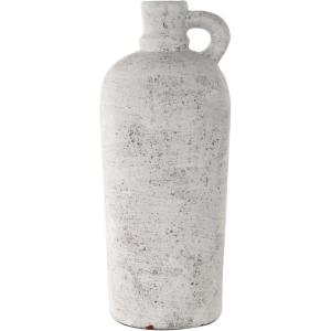 image:imageDeco 79 Ceramic Decorative Vase Antique Style Textured Centerpiece Vase with Curved Handle Flower Vase for Home Decoration 9 x 9 x 22 Cream