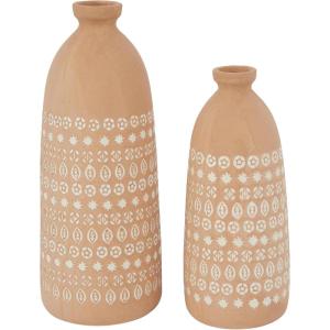 image:imageDeco 79 Ceramic Handmade Decorative Vase Centerpiece Vases with Star Patterns Set of 2 Flower Vases for Home Decoration 15 12H PinkPink
