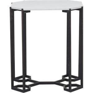 image:imageDeco 79 Contemporary Metal End Living Room Accent Side Table for Small Spaces 21 L x 18 W x 24 H White