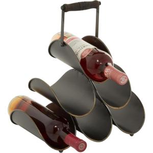 image:imageDeco 79 Metal 6 Bottle Wine Rack 15 x 14 x 13 BlackBlack