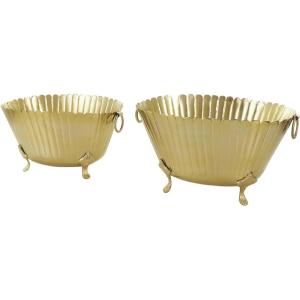 image:imageDeco 79 Metal Indoor Outdoor Planter Small Planter Pot Set of 2 Planters 8 9 H GoldGold