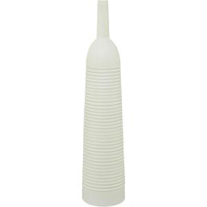 image:imageDeco 79 Metal Ribbed Tapered Cone Floor Vase 8 x 8 x 36 White