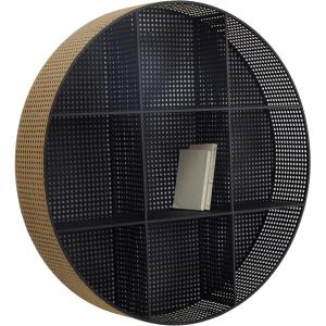 image:imageDeco 79 Metal Wall Shelf Round 8 Cubbies 32 x 6 x 32 Black