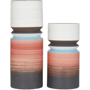 image:imageDeco 79 Modern Ceramic Pillar Vase Set of 2 14 11H Multi Colored14  11H