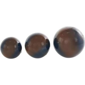 image:imageDeco 79 Plastic Decorative Orbs amp Vase Filler Abstract Brushed Decorative Balls with Brown Stripe Set of 3 Vase Filler 6 5 4 W BlueBlue