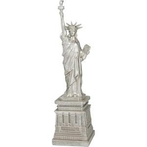 image:imageDeco 79 Polystone Statue of Liberty Decorative Sculpture Home Decor Statue Accent Figurine 5 x 5 x 17 SilverSilver