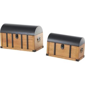 image:imageDeco 79 Rattan Handmade Decorative Trunk Nesting Decorative Large Boxes Set of 3 Storage Trunks 25 21 18W Light Brown243  1955W