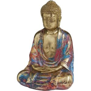 image:imageDeco 79 Resin Buddha Decorative Sculpture Home Decor Statue Accent Figurine 6 x 5 x 9 Multi ColoredMulti Colored