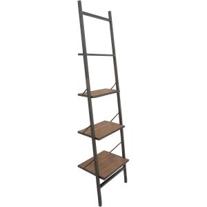 image:imageDeco 79 Wood 4 Shelves Shelving Unit 20 x 14 x 77 BrownBrown