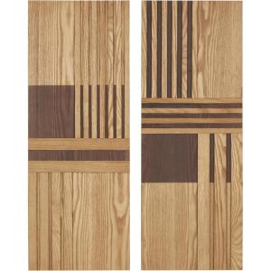 image:imageDeco 79 Wooden Geometric Handmade Carved TwoToned Wall Decor Set of 2 12W 32H Brown119L x 18W