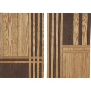 image:imageDeco 79 Wooden Geometric Handmade Carved TwoToned Wall Decor Set of 2 12W 32H Brown158L x 18W