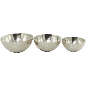 image:imageThe Novogratz Aluminum Metal Decorative Bowl Decorative Bowl Faceted Decorative Containers Set of 3 Decorative Keepsake Boxes 14 12 10W Silver