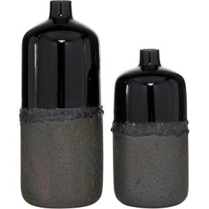 image:imageThe Novogratz Ceramic Vase Set of 2 19 15H BlackBlack