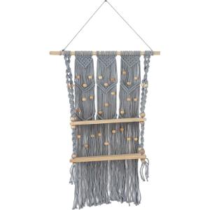 image:imageThe Novogratz Cotton Macrame Handmade 2 Shelves Wall Shelf 25 x 6 x 47 Gray25 x 6 x 47