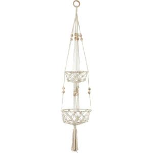 image:imageThe Novogratz Fabric Macrame Handmade Hanging Wall Planter 10 x 10 x 49 White