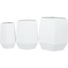 image:imageCosmoLiving by Cosmopolitan Metal Geometric Indoor Outdoor Planter Hexagon Large Planter Pot Set of 3 Planters 20 16 10W WhiteWhite