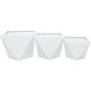 image:imageCosmoLiving by Cosmopolitan Metal Geometric Indoor Outdoor Planter Hexagon Large Planter Pot Set of 3 Planters 20 16 10W WhiteWhite