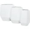 image:imageCosmoLiving by Cosmopolitan Metal Geometric Indoor Outdoor Planter Hexagon Large Planter Pot Set of 3 Planters 20 16 10W WhiteWhite