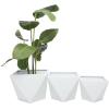 image:imageCosmoLiving by Cosmopolitan Metal Geometric Indoor Outdoor Planter Hexagon Large Planter Pot Set of 3 Planters 20 16 10W WhiteWhite