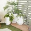 image:imageCosmoLiving by Cosmopolitan Metal Geometric Indoor Outdoor Planter Hexagon Large Planter Pot Set of 3 Planters 20 16 10W WhiteWhite