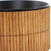 image:imageDeco 79 Bamboo Wood Handmade Indoor Planter Small Planter Pot with Black Metal Interior Set of 2 Planters 9 8 H Brown6  5H