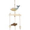 image:imageDeco 79 Bamboo Wood Ship Wheel Handmade Windchime with Log Chimes 8 x 4 x 36 Blue10 x 7 x 39