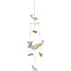 image:imageDeco 79 Bamboo Wood Ship Wheel Handmade Windchime with Log Chimes 8 x 4 x 36 Blue10 x 7 x 39