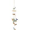 image:imageDeco 79 Bamboo Wood Ship Wheel Handmade Windchime with Log Chimes 8 x 4 x 36 Blue10 x 7 x 39