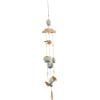 image:imageDeco 79 Bamboo Wood Ship Wheel Handmade Windchime with Log Chimes 8 x 4 x 36 Blue12 x 3 x 35