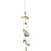 image:imageDeco 79 Bamboo Wood Ship Wheel Handmade Windchime with Log Chimes 8 x 4 x 36 Blue12 x 3 x 35