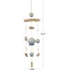 image:imageDeco 79 Bamboo Wood Ship Wheel Handmade Windchime with Log Chimes 8 x 4 x 36 Blue12 x 3 x 35