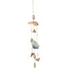 image:imageDeco 79 Bamboo Wood Ship Wheel Handmade Windchime with Log Chimes 8 x 4 x 36 Blue12 x 3 x 35