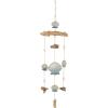 image:imageDeco 79 Bamboo Wood Ship Wheel Handmade Windchime with Log Chimes 8 x 4 x 36 Blue12 x 3 x 35