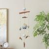 image:imageDeco 79 Bamboo Wood Ship Wheel Handmade Windchime with Log Chimes 8 x 4 x 36 Blue12 x 3 x 35