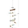 image:imageDeco 79 Bamboo Wood Ship Wheel Handmade Windchime with Log Chimes 8 x 4 x 36 Blue12 x 3 x 40