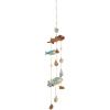 image:imageDeco 79 Bamboo Wood Ship Wheel Handmade Windchime with Log Chimes 8 x 4 x 36 Blue12 x 3 x 40