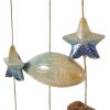 image:imageDeco 79 Bamboo Wood Ship Wheel Handmade Windchime with Log Chimes 8 x 4 x 36 Blue12 x 3 x 40
