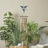 image:imageDeco 79 Bamboo Wood Ship Wheel Handmade Windchime with Log Chimes 8 x 4 x 36 Blue8 x 4 x 36