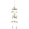 image:imageDeco 79 Bamboo Wood Ship Wheel Handmade Windchime with Log Chimes 8 x 4 x 36 Blue9 x 2 x 41