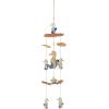 image:imageDeco 79 Bamboo Wood Ship Wheel Handmade Windchime with Log Chimes 8 x 4 x 36 Blue9 x 2 x 41